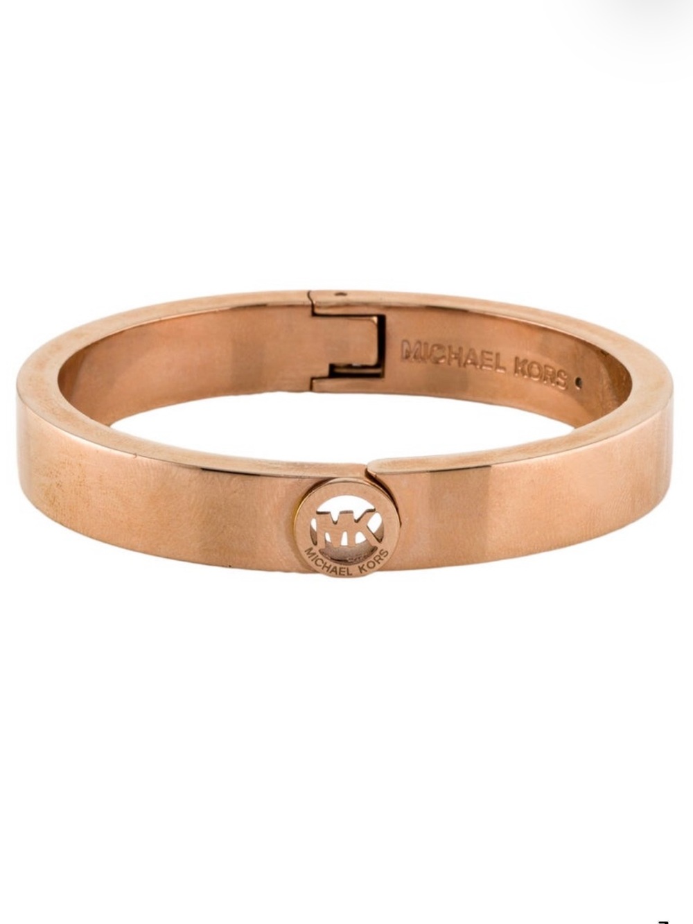 Michael Kors Rose Gold Logo Hinged Bangle Bracelet